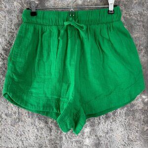 Boden Size 2 Drawstring Casual Shorts Green Pockets Cotton